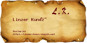 Linzer Kunó névjegykártya
